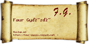 Faur Győző névjegykártya